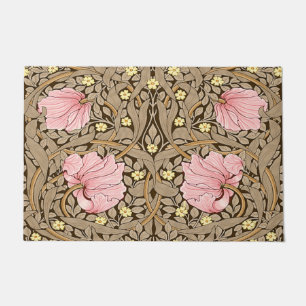 W Morris Pimpernel Pattern in Pink & Sepia Doormat
