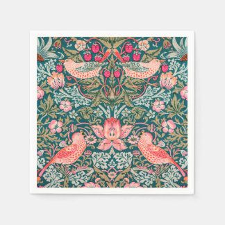 W Morris Pink Strawberry Thief Paper Napkin