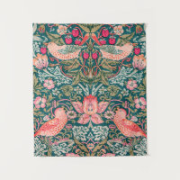 W. Morris Strawberry Thief Pink Wall Tapestry