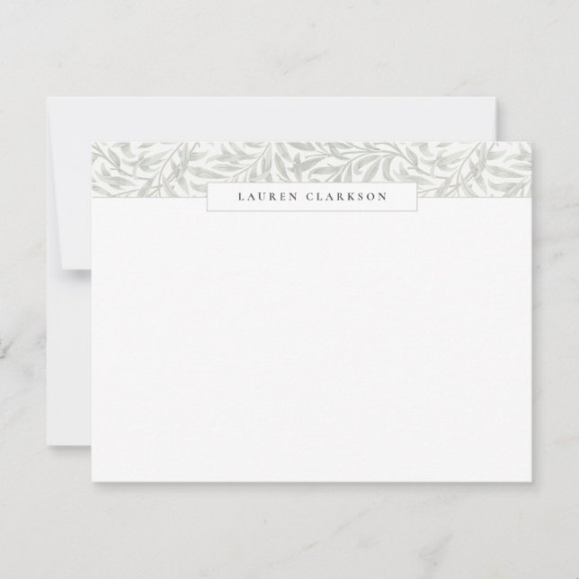 W. Morris Willow Bough Top Border Stationery card (Front)