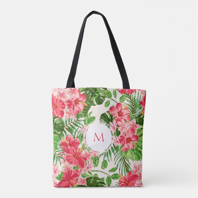 W Sac fourre-tout de monogramme personnalisé Hibis (Dos)