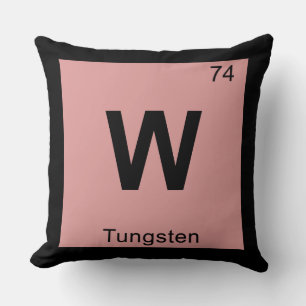 W - Tungsten Chemistry Periodic Table Symbol Throw Pillow