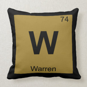 W - Warren Michigan Chemistry Periodic Table City Throw Pillow