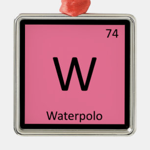 W - Waterpolo Sports Chemistry Periodic Table Metal Ornament