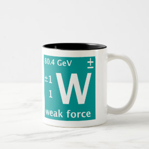 W weak force (left handed) Two-Tone coffee mug