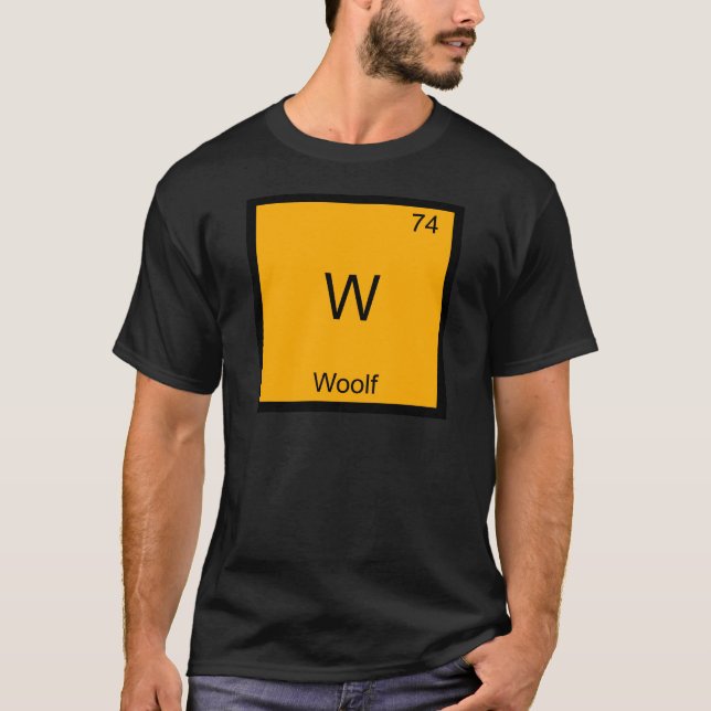 W - Woolf Funny Chemistry Element Symbol T-Shirt (Front)