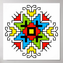 WA0011 Wall Art Bulgarian motif shevitsa  red