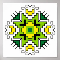 WA0014 Wall Art Bulgarian motif shevitsa green