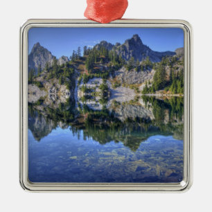 WA, Alpine Lakes Wilderness, Gem Lake, with 2 Metal Ornament