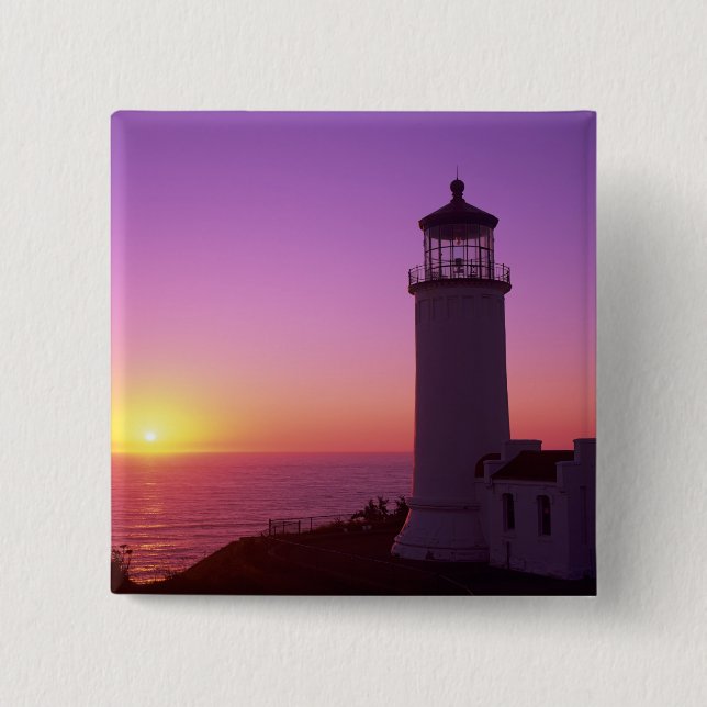 WA, Cape Disappointment State Park, North Head 2 Inch Square Button (Front)