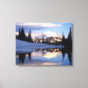 WA, Mt. Rainier NP, Mt. Rainier and clouds Canvas Print
