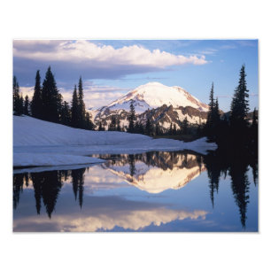 WA, Mt. Rainier NP, Mt. Rainier and clouds Photo Print