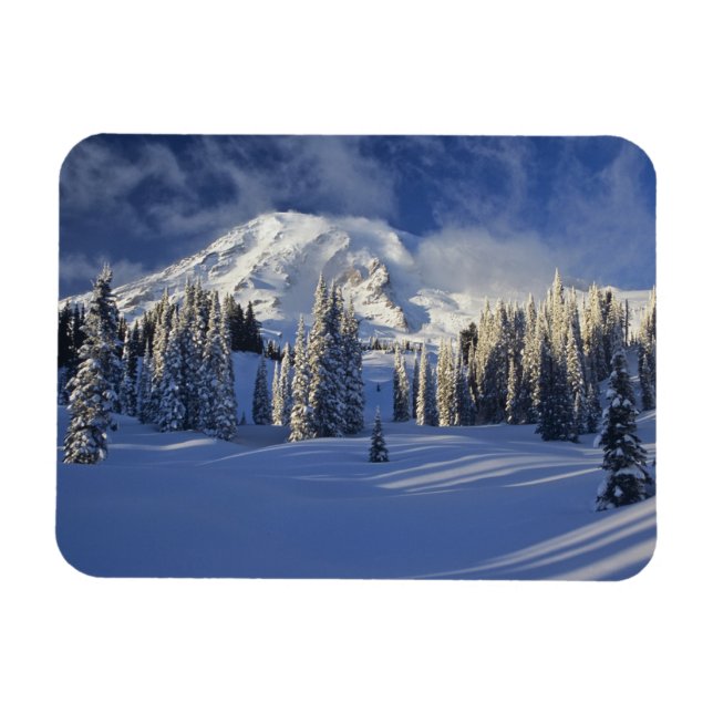 WA, Mt. Rainier NP, Mt. Rainier and Paradise Magnet (Horizontal)