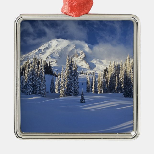 WA, Mt. Rainier NP, Mt. Rainier and Paradise Metal Ornament (Front)
