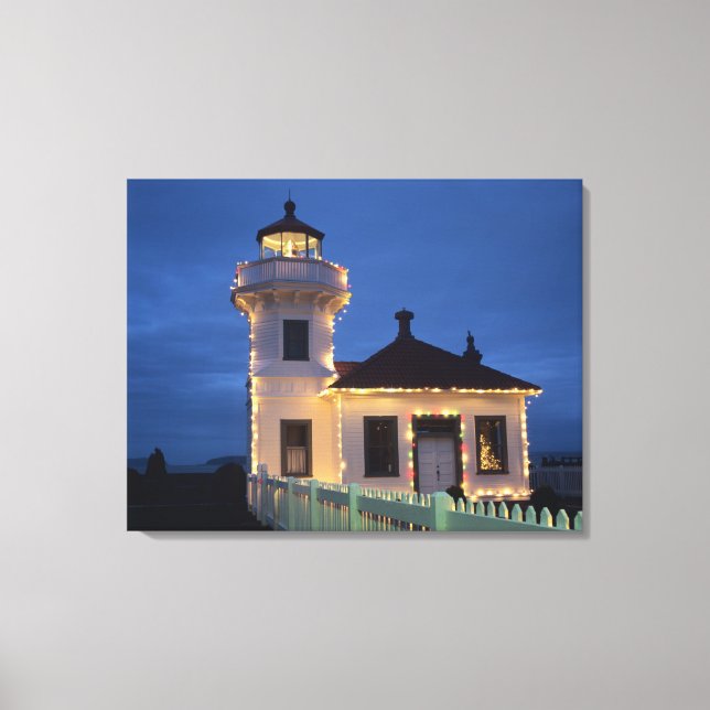 WA, Mukilteo, Mukilteo Lighthouse, established Canvas Print (Front)