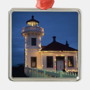 WA, Mukilteo, Mukilteo Lighthouse, established Metal Ornament