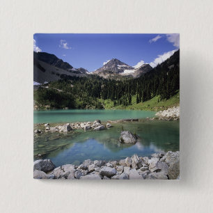 WA, Okanogan NF, Lewis Lake and Black Peak 2 Inch Square Button