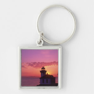 WA, San Juan Island, Lime Kiln Lighthouse, 1919, 2 Keychain