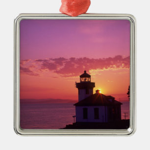WA, San Juan Island, Lime Kiln Lighthouse, 1919, 2 Metal Ornament