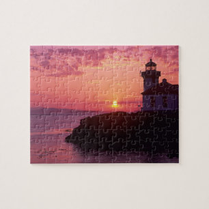 WA, San Juan Island, Lime Kiln Lighthouse, 1919, Jigsaw Puzzle
