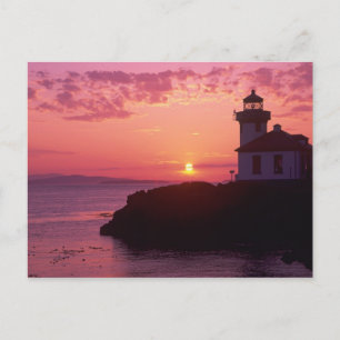WA, San Juan Island, Lime Kiln Lighthouse, 1919, Postcard