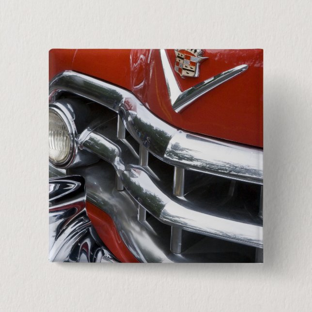 WA, Seattle, classic American automobile. 4 2 Inch Square Button (Front)
