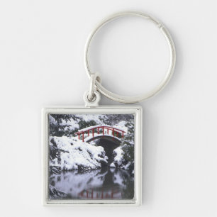 WA, Seattle, Moon bridge and pond after winter 2 Keychain