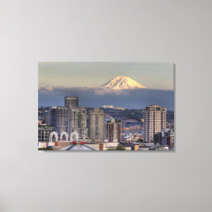 WA, Seattle, Mount Rainier from Kerry Park Canvas Print