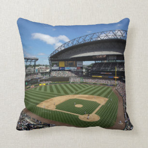 WA, Seattle, Safeco Field, Mariners baseball Throw Pillow