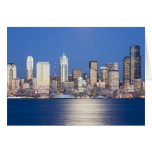 WA, Seattle, Seattle skyline and Elliott Bay, 2