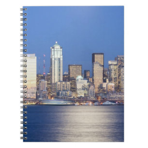 WA, Seattle, Seattle skyline and Elliott Bay, 2 Notebook
