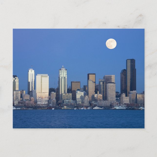 WA, Seattle, Seattle skyline and Elliott Bay 2 Postcard (Front)