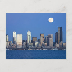 WA, Seattle, Seattle skyline and Elliott Bay 2 Postcard