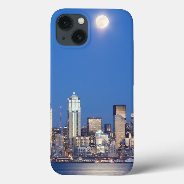 WA, Seattle, Seattle skyline and Elliott Bay 3 Case-Mate iPhone Case (Back)