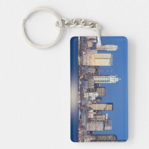 WA, Seattle, Seattle skyline and Elliott Bay 3 Keychain