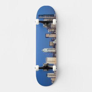 WA, Seattle, Seattle skyline and Elliott Bay 3 Skateboard