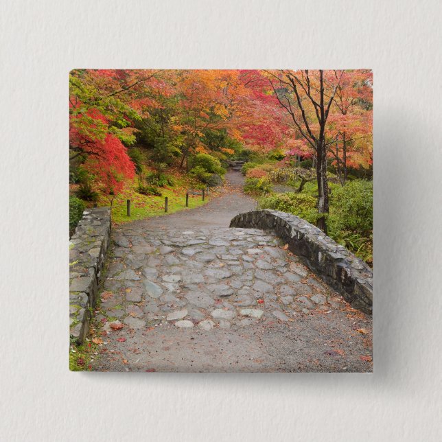 WA, Seattle, Washington Park Arboretum, 2 Inch Square Button (Front)