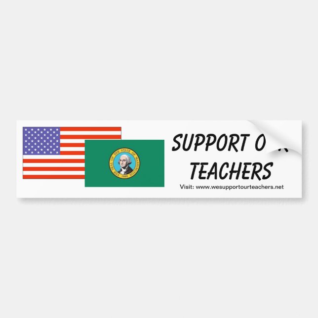 WA -- Support Our Teachers Bumper Sticker (Front)