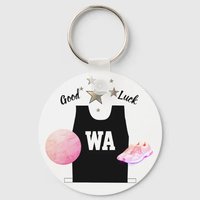 WA Wing Attack Netball Good Luck Keyring Zazzle