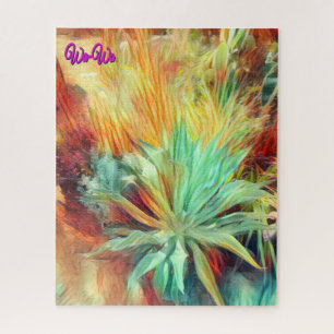 Wa-Wo Wave NFT Art Collection THIRSTY SUCCULENT 25 Jigsaw Puzzle