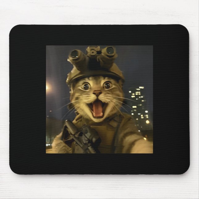 Waactical Cat Meme  Mouse Pad (Front)