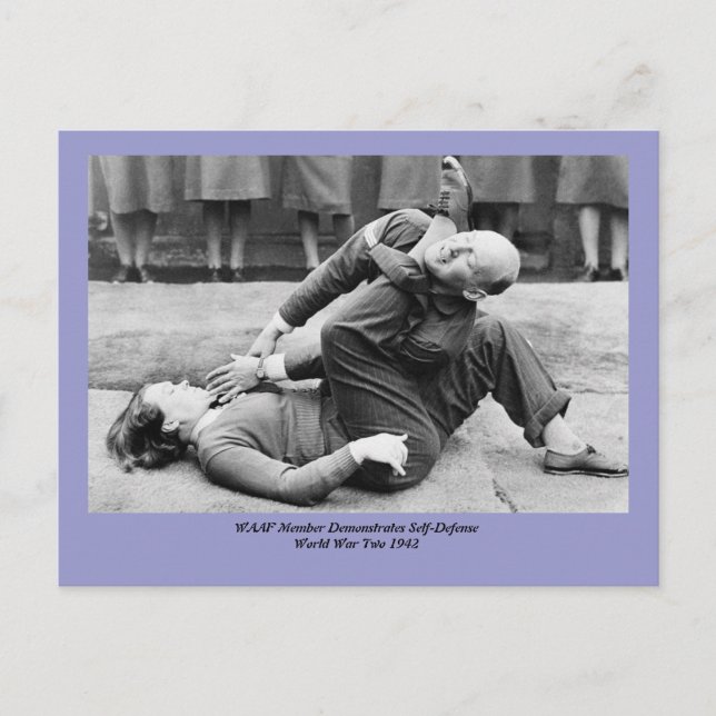 WAAF Demonstrate Self-Defence 2 Postcard (Front)