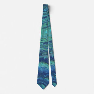 Wabash 3 Cool Blue Green Abstract Tie
