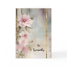Wabi-Sabi Flowers on Grey and Gold Sympathy