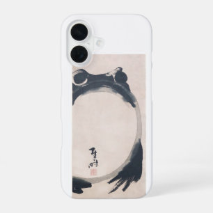 Wabi Sabi Grumpy  Frog by Hoji Japanese Sumi-e  Ca iPhone 16 Case