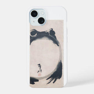 Wabi Sabi Grumpy Frog by Hoji Japanese Sumi-e iPhone 15 Case