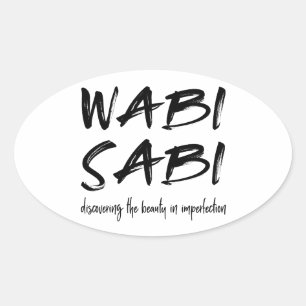 Wabi sabi oval sticker