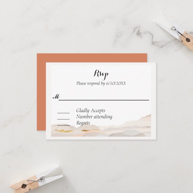  Wabi Sabi Watercolor Kanji RSVP (Front/Back In Situ)