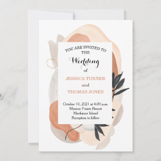 Wabi Sabi Watercolor Wedding Invitation 