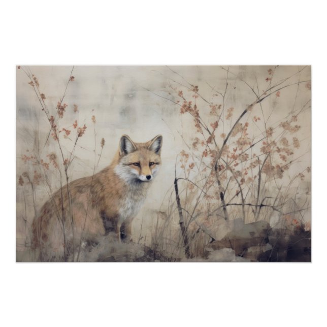 Wabisabi Aesthetic Fox Poster (Front)